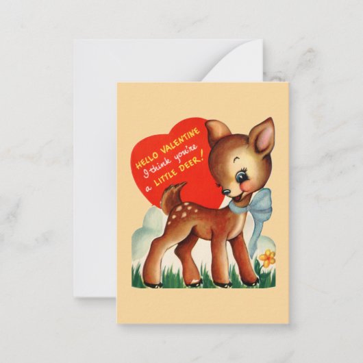 retro  Holiday hert Valentijn Notitiekaartje (Voorkant)