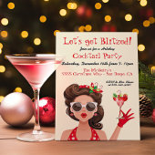 Retro Holiday Kerstmis Kerst Cocktail party Uitnod Kaart