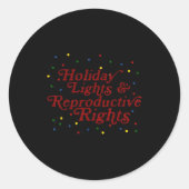 Retro Holiday Lights & Reproductive Rights Chr Ronde Sticker (Voorkant)