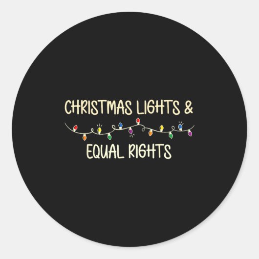 Retro Holiday Lights & Reproductive Rights Xma Ronde Sticker (Voorkant)