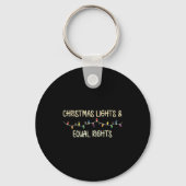 Retro Holiday Lights &amp; Reproductive Rights Xma Sleutelhanger (Voorkant)