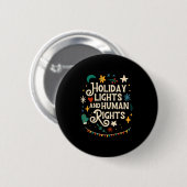 Retro Holiday Lights And Human Rights Suprters Chr Ronde Button 5,7 Cm (Voorkant /achterkant)