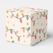 Retro Holiday Lights Kerstvakantie Bedankdoosjes (Achterkant)