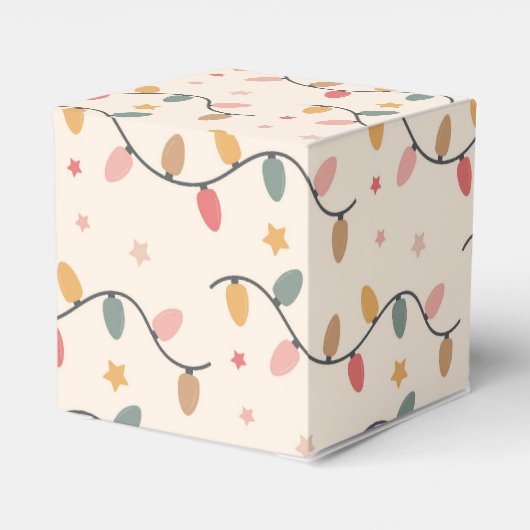 Retro Holiday Lights Kerstvakantie Bedankdoosjes (Achterkant)