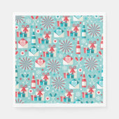 Retro Holiday Luncheon Paper Napkins Servetten (Voorkant)