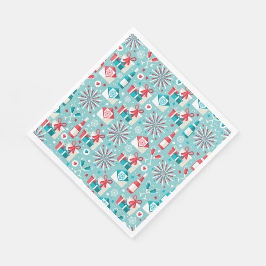 Retro Holiday Luncheon Paper Napkins Servetten (Hoek)