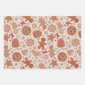 Retro Holiday Melk & kerstkoekjes Inpakpapier Vel (Voorkant)