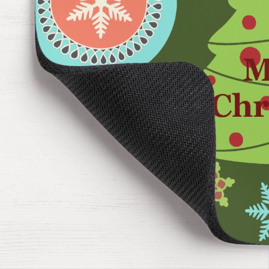 Retro Holiday Merry Kerstmis Snowflakes Muismat (Hoek)