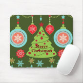 Retro Holiday Merry Kerstmis Snowflakes Muismat (Met muis)