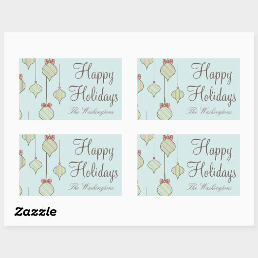 Retro Holiday Ornament Stickers (Vel)