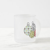 Retro Holiday Ornaments Matglas Koffiemok (Voorkant rechts)