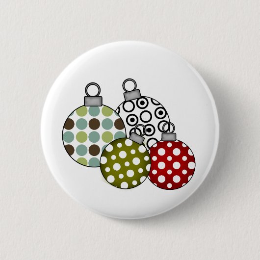 Retro Holiday Ornaments Ronde Button 5,7 Cm (Voorkant)