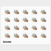 Retro Holiday Ornaments Ronde Sticker (Vel)