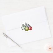 Retro Holiday Ornaments Ronde Sticker (Envelop)