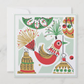 Retro Holiday Party Uitnodiging (Voorkant)