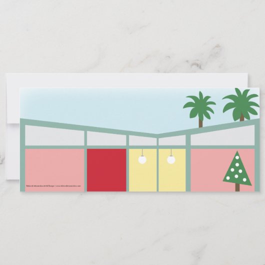 Retro Holiday Party Uitnodiging (Achterkant)