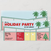 Retro Holiday Party Uitnodiging (Voorkant / Achterkant)