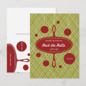 Retro Holiday Party Uitnodiging Briefkaart (Voorkant / Achterkant)