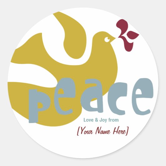 Retro Holiday Peace Label (Voorkant)