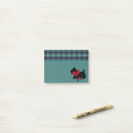 Retro Holiday Scottish Terrier Post merkt het op Post-it® Notes (Op bureau)
