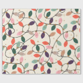 Retro Holiday String Lichten Patroon Cadeaupapier (Vlak)
