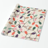 Retro Holiday String Lichten Patroon Cadeaupapier (Uitgerold)