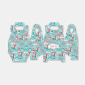 Retro Holiday Style Gable Favor Box Bedankdoosjes (Uitgevouwen)