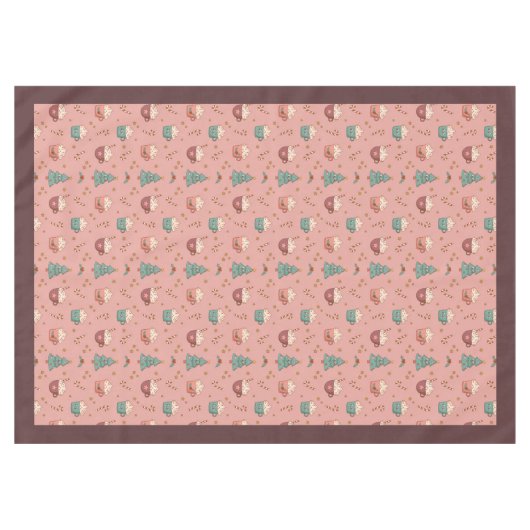 Retro Holiday Tablecloth Funky Pastel Christmas Tafelkleed (Voorkant (Horizontaal))