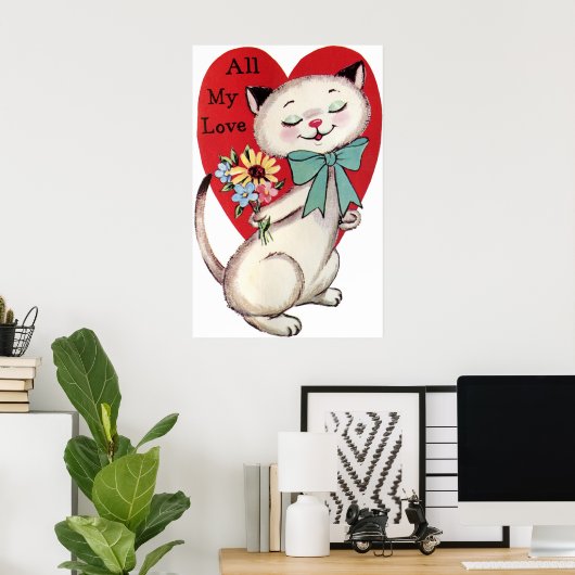 Retro  Holiday Valentijn poster (Thuiskantoor)