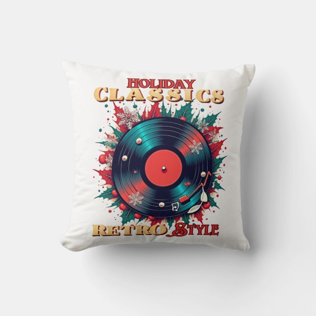 Retro Holiday Vinyl Magic Kussen (Voorkant)