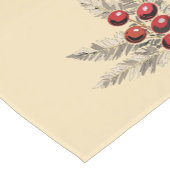 Retro Holly Berries en Evergreen Korte Tafelloper (Hoek)