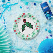 Retro Holly-Borden voor kerstfeestartikelen Papieren Bordje (Feest)