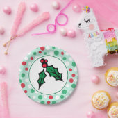 Retro Holly-Borden voor kerstfeestartikelen Papieren Bordje (Feest)