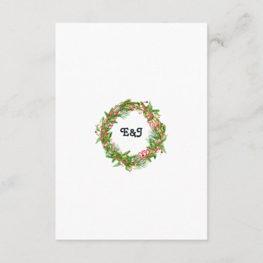 Retro Holly en Ivy Fietsbruiloft Gastgegevens Informatiekaartje (Achterkant)