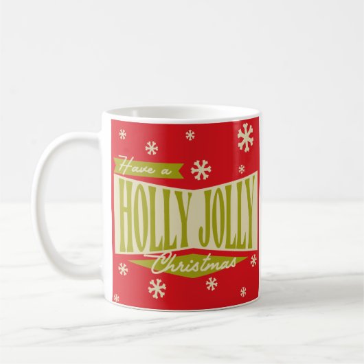 Retro Holly Jolly Kerstmis Koffiemok (Links)
