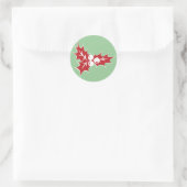 Retro Holly Leaves and Berries Holiday Stickers (Tas)