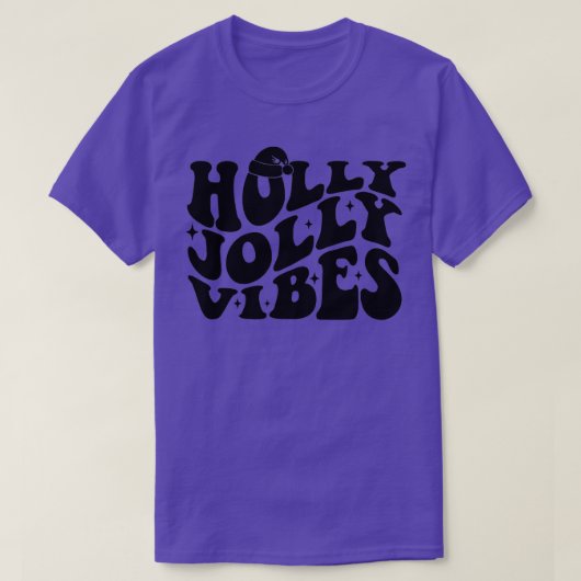 Retro Holly Xmas Jolly Vibes Happy Chee T-shirt (Design voorkant)