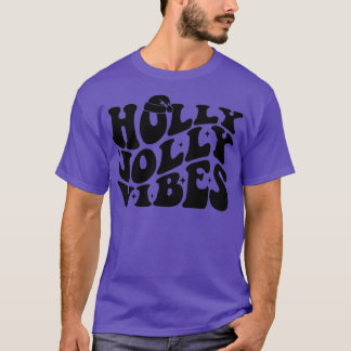 Retro Holly Xmas Jolly Vibes Happy Chee T-shirt