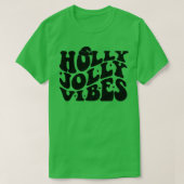Retro Holly Xmas Jolly Vibes Happy Chee T-shirt (Design voorkant)