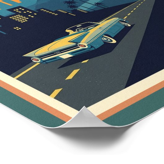 Retro Hollywood California Travel Poster (Hoek)