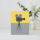 Retro Hollywood Camera Colorblock Briefkaart (Staand voorkant)