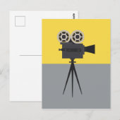 Retro Hollywood Camera Colorblock Briefkaart (Voorkant / Achterkant)