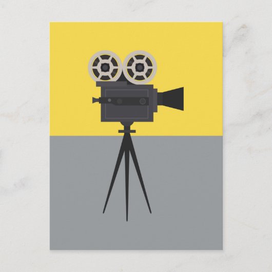 Retro Hollywood Camera Colorblock Briefkaart (Voorkant)