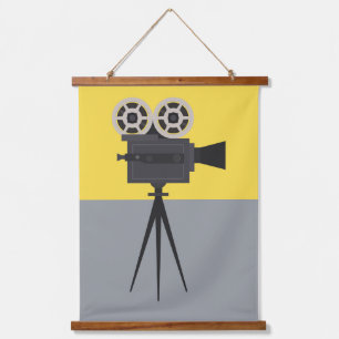 Retro Hollywood Camera Colorblock Hangend Wandkleed