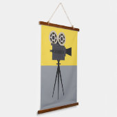 Retro Hollywood Camera Colorblock Hangend Wandkleed (Gebogen)