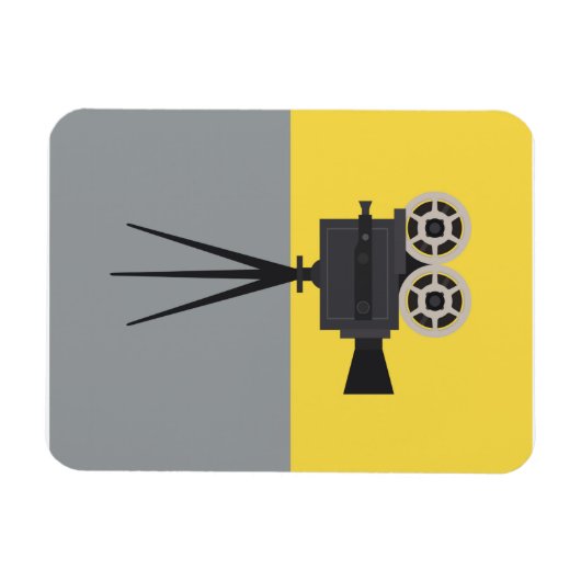 Retro Hollywood Camera Colorblock Magneet (Horizontaal)