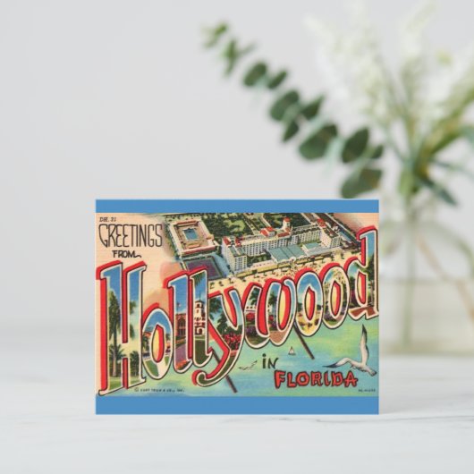 Retro Hollywood Florida Briefkaart (Staand voorkant)