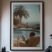 Retro Hollywood Glamour: Poolside met een Uitzicht Poster