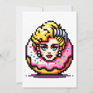 Retro Hollywood Icon - Pixel Art Pop Cultuur Feestdagenkaart