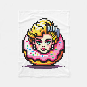 Retro Hollywood Icon - Pixel Art Pop Cultuur Fleece Deken